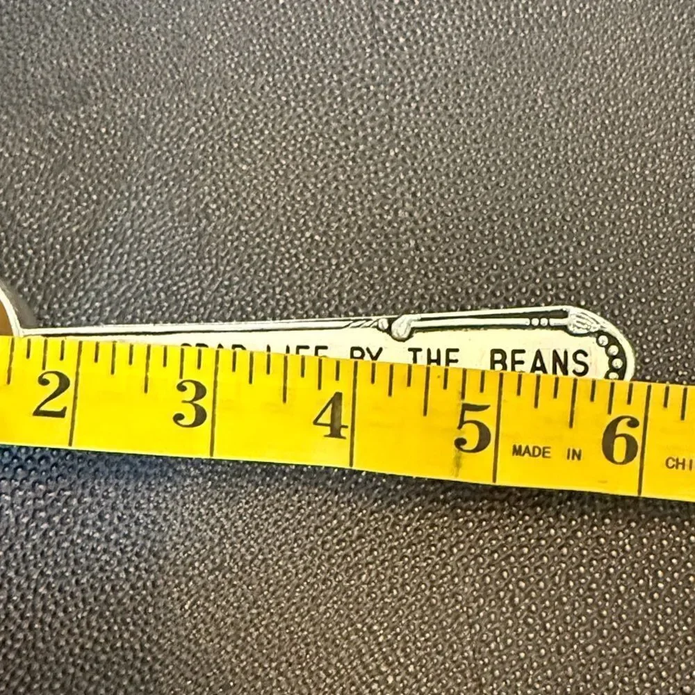 Silver colored Coffee Scoop Clip Grab Life By The Beans